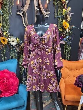 Free People Purple Floral Midi Dress